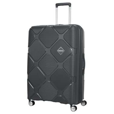 American Tourister Instagon Double Wheel Spinner Expandable GT Luggage Hard Trolley, Dark Grey, 81cm