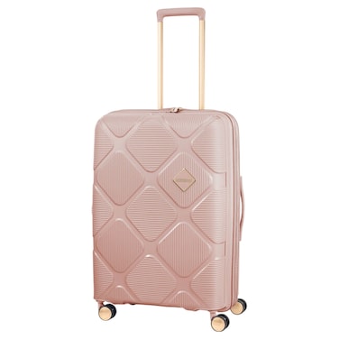 American Tourister Instagon Double Wheel Spinner Expandable GT Luggage Hard Trolley, Peach Blossom, 69cm