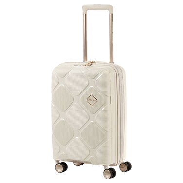 American Tourister Instagon Double Wheel Spinner Expandable GT Luggage Hard Trolley, Cream, 55cm