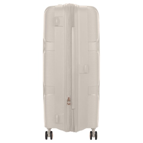 American Tourister Instagon Double Wheel Spinner Expandable GT Luggage Hard Trolley, Cream, 81cm