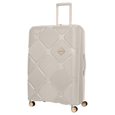 American Tourister Instagon Double Wheel Spinner Expandable GT Luggage Hard Trolley, Cream, 81cm