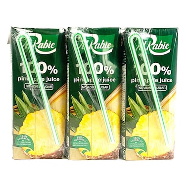 Al Rabie No Sugar Added Pineapple Juice, 185ml