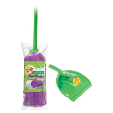 3M Scotch-Brite Microfiber Mop and Dustpan with Brush Set