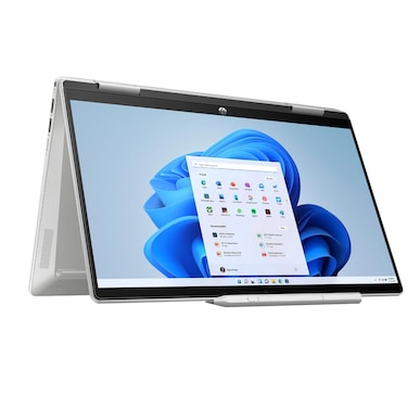 إتش بي بافيليون كمبيوتر محمول  x360 2 في 1، معالج إنتل كور i7-1355U، ذاكرة وصول عشوائي (RAM) سعة 16 جيجابايت، قرص SSD سعة 1 تيرابايت، شاشة 14 بوصة FHD IPS، بطاقة رسومات إنتل أيريس إكس إي، نظام التشغيل ويندوز 11 هوم، 14-ek1010ne مع حقيبة كمبيوتر محمول وماوس - فضي طبيعي