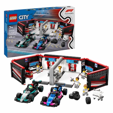 Lego City F1 Garage and Mercedes-AMG and Alpine Cars Toy Building Block Toy Playset 60444
