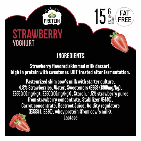 Arla Strawberry Fat Free Protein Yogurt Dessert, 150g