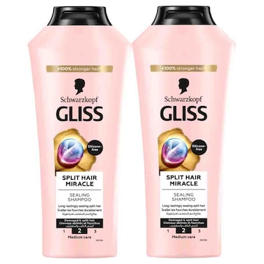 Schwarzkopf Gliss Split Hair Miracle Sealing Shampoo, 400ml Pack of 2
