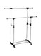 Extendable Portable Rolling Double Pole Clothes Rack Hanger