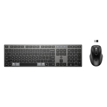 HP 720 Rechargeable Wireless Keyboard and Mouse Combo, 10 Million Keystrokes, Black