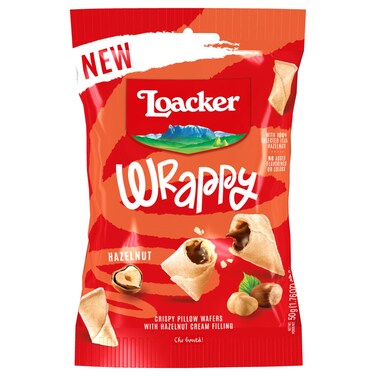 Loacker Wrappy Crispy Pillow Wafers with Hazelnut Cream Filling 50g