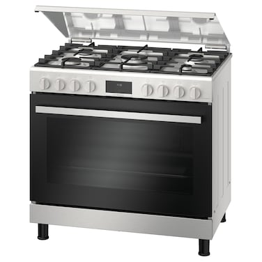 Bosch Seies 6 Cooker HGX5H8W50M, Cast Iron, Silver, 5 Burners