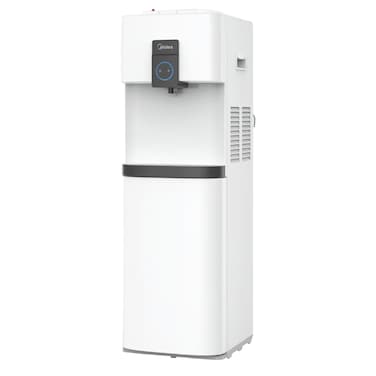 Midea Top Loading Water Dispenser with Bottom Refrigerator YL2037SB, Three Water Temperatures, Child Lock, White, 350x310x1000mm
