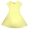 Girls Short Sleeve Plain A-Line Dress 3-8 Years, Yellow