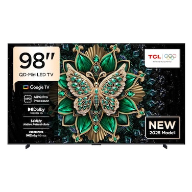 TCL 98-Inch 4K Ultra HD, Smart QD-Mini LED TV, 98C6K, Black