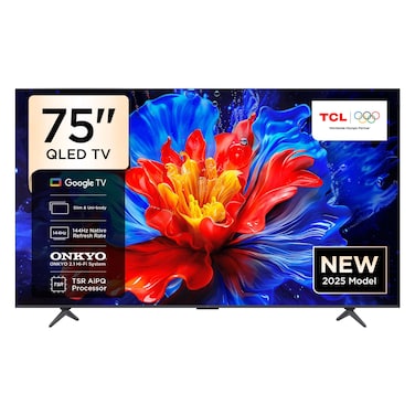 TCL 75-Inch 4K Ultra HD, Smart QLED TV, 75P8K, Black