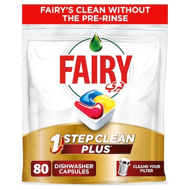 Fairy 1 Step Clean Plus Dishwasher Capsules 80 Capsules