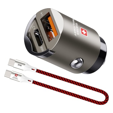 Swiss Military USB-C and USB-A Car Charger, 30W