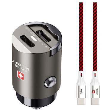 Swiss Military Dual USB-C Car Charger, 35W
