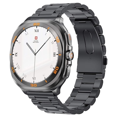 Swiss Military DOM 7 Smartwatch, Gunmetal Frame with Black Metal Strap
