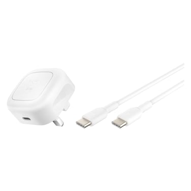 Belkin Cube Wall Charger with Charging Cable, White, 20 W