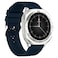 Swiss Military DOM 7 Smartwatch, Silver Frame with Blue Silicone Strap