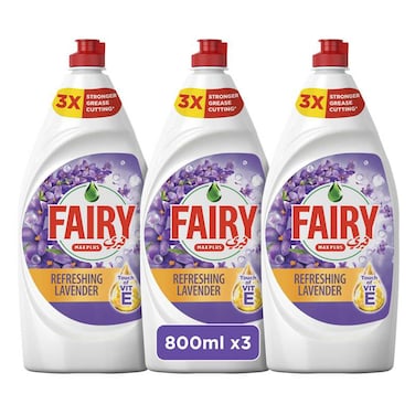 Fairy Max Plus Dishwashing Liquid, Refreshing Lavender, 800ml Pack of 3
