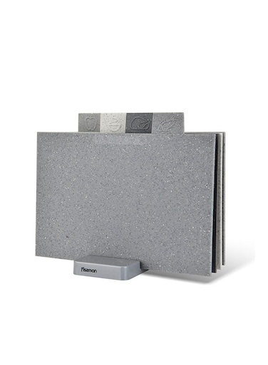 5-Piece Index Cutting Board Set Four Chopping Board And One Stand Multicolor 29x22.5cm