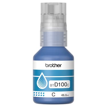 Brother BTD100C Ink Toner Cartridge Bottle, Cyan, 48.8ml