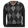 Check Pattern Full Sleeves Pullover for Men 027C, Small-Triple Extra Large, Brown