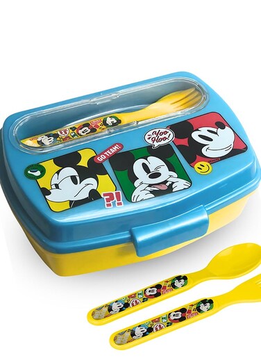 Stor Funny Sandwich Box Withcutlery Mickey Mouse Fun-Tastic