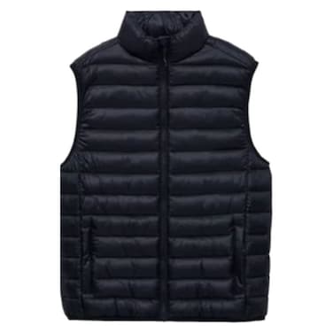 جاكيت بدون أكمام للرجال 004C، صغير - كبير جدًا، أسود