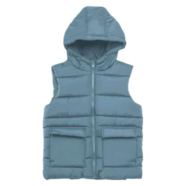 Sleeveless Jacket with Hoodie for Men 008C, Small-Triple Extra Large, Blue