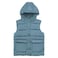 Sleeveless Jacket with Hoodie for Men 008C, Small-Triple Extra Large, Blue