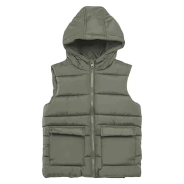 Sleeveless Jacket with Hoodie for Men 008C, Small-Triple Extra Large, Khaki