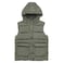 Sleeveless Jacket with Hoodie for Men 008C, Small-Triple Extra Large, Khaki