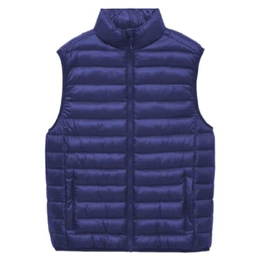 جاكيت بدون أكمام للرجال 004C، صغير - كبير جدًا، أزرق داكن