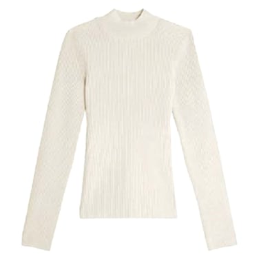 Knit High Neck Pullover for Women, Extra Small-Double Extra Large, Taupe