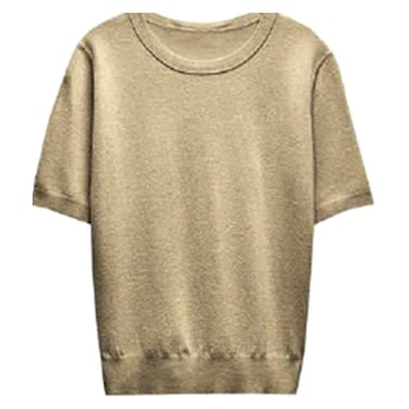 Silk Knit Pullover for Women, Extra Small-Double Extra Large, Mid Beige