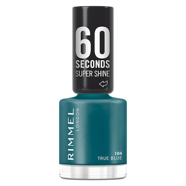 Rimmel London 60 Seconds Super Shine Nail Polish, 104 True Blue, 8ml