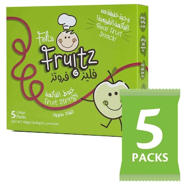 Felis Fruitz Apple Fruit Strings Snack, Real Fruit Snack, Pack of 5, 20g