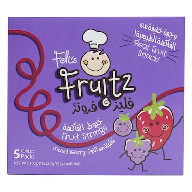 Feli's Fruitz Mixed Berry Fruit Strings Snack, 20g Pack of 5