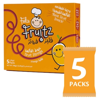 Felis Fruitz Mango Fruit Strings Snack, Real Fruit Snack, Pack of 5, 20g