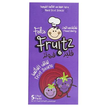 Feli's Fruitz Mixed Berry Fruit Swirls Snack, 15g Pack of 5