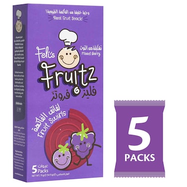 فليز فروتز لفائف فاكهة التوت المشكلة، وجبة خفيفة من الفاكهة الطبيعية، حزمة من 5، 15 غرام