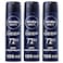 NIVEA MEN DEEP  72h Black Carbon Antiperspirant Spray for Men,150ml Pack of 3