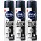 NIVEA MEN Black &amp; White Invisible Antiperspirant Deodorant Spray, 150ml Pack of 3