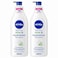 NIVEA Body Lotion for Normal to Dry Skin, Aloe &amp; Hydration Moisture, 400ml Pack of 2