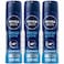 NIVEA MEN Fresh Active, Antibacterial Deodorant Spray for Men, 150ml Pack of 3