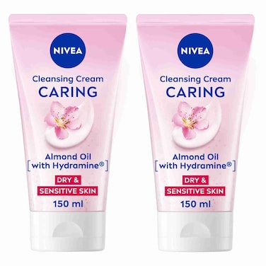 نيفيا غسول الوجه اللطيف للبشرة الجافة بزيت اللوز 150 ملل حزمة من قطعتين