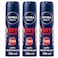 NIVEA MEN Dry Impact Antiperspirant Spray for Men 48h Protection, 150ml Pack of 3